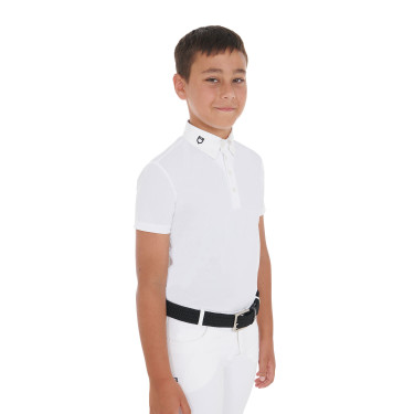 Wedstrijdshirt jongen getailleerd korte mouwen 4 knopen Arsen Equestro Wedstrijdshirt jongen getailleerd korte mouwen 4 knopen Arsen Equestro