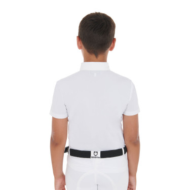 Wedstrijdshirt jongen getailleerd korte mouwen 4 knopen Arsen Equestro Wedstrijdshirt jongen getailleerd korte mouwen 4 knopen Arsen Equestro