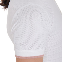 Polo de concours respirant fille cintré manches courtes Clara Equestro Blanc