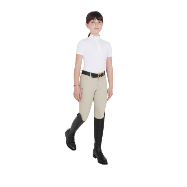 Ademend wedstrijdshirt meisje getailleerd korte mouwen Clara Equestro Ademend wedstrijdshirt meisje getailleerd korte mouwen Clara Equestro