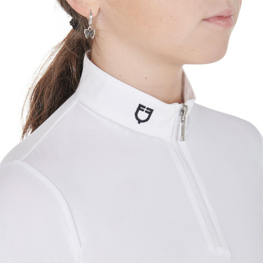 Wedstrijdshirt meisje UV-werend getailleerd lange mouwen met ritssluiting Anahid Equestro Wedstrijdshirt meisje UV-werend getailleerd lange mouwen met ritssluiting Anahid Equestro