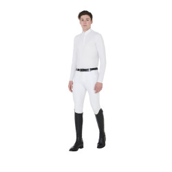 Polo de concours manches longues homme Nestor Equestro Blanc