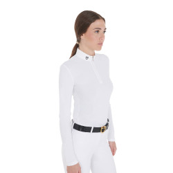 Polo de concours ajusté manches longues femme Artemis Equestro Blanc Polo de concours ajusté manches longues femme Artemis Equestro Blanc