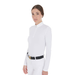 Polo de concours ajusté manches longues femme Artemis Equestro Blanc Polo de concours ajusté manches longues femme Artemis Equestro Blanc