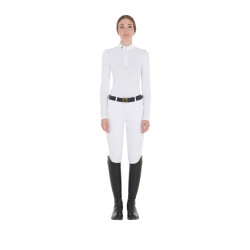 Polo de concours ajusté manches longues femme Artemis Equestro Blanc Polo de concours ajusté manches longues femme Artemis Equestro Blanc