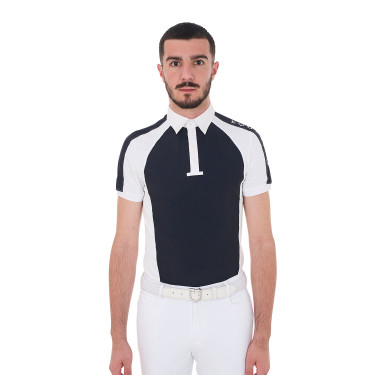 Polo de concours ajusté manches courtes homme 4 boutons Equestro