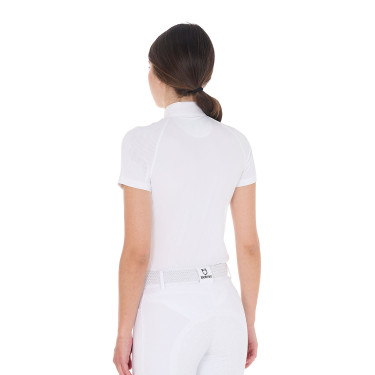Aangepaste stretch wedstrijdpolo met ritssluiting en mesh voor dames Taline Equestro Aangepaste stretch wedstrijdpolo met ritssluiting en mesh voor dames Taline Equestro