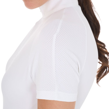 Aangepaste stretch wedstrijdpolo met ritssluiting en mesh voor dames Taline Equestro Aangepaste stretch wedstrijdpolo met ritssluiting en mesh voor dames Taline Equestro