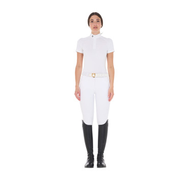 Aangepaste stretch wedstrijdpolo met ritssluiting en mesh voor dames Taline Equestro Aangepaste stretch wedstrijdpolo met ritssluiting en mesh voor dames Taline Equestro