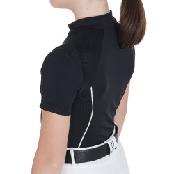 Technisch trainingsshirt met korte mouwen voor kinderen met ritssluiting Equestro Zwart Technisch trainingsshirt met korte mouwen voor kinderen met ritssluiting Equestro Zwart