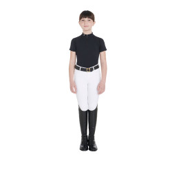 Technisch trainingsshirt met korte mouwen voor kinderen met ritssluiting Equestro Zwart Technisch trainingsshirt met korte mouwen voor kinderen met ritssluiting Equestro Zwart