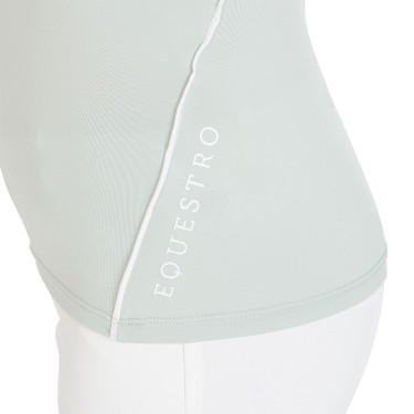 Technisch trainingsshirt met korte mouwen voor kinderen met ritssluiting Equestro Lichtgroen