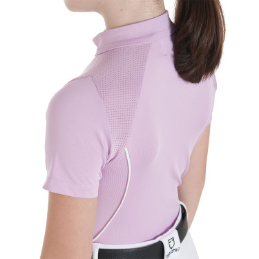 Technisch trainingsshirt met korte mouwen voor kinderen met ritssluiting Equestro Lila Blauw