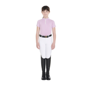 Technisch trainingsshirt met korte mouwen voor kinderen met ritssluiting Equestro Lila Blauw