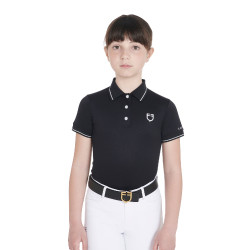 Technisch trainingsshirt voor kinderen in antibacteriële stof Equestro Zwart