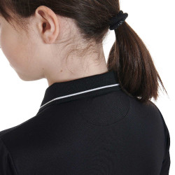 Technisch trainingsshirt voor kinderen in antibacteriële stof Equestro Zwart