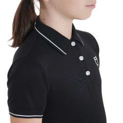 Technisch trainingsshirt voor kinderen in antibacteriële stof Equestro Zwart