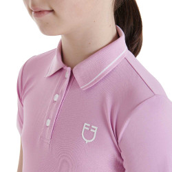 Technisch trainingsshirt voor kinderen in antibacteriële stof Equestro Lila Blauw