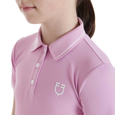 Technisch trainingsshirt voor kinderen in antibacteriële stof Equestro Lila Blauw