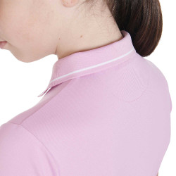 Technisch trainingsshirt voor kinderen in antibacteriële stof Equestro Lila Blauw