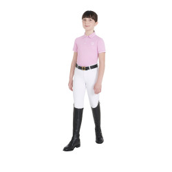 Technisch trainingsshirt voor kinderen in antibacteriële stof Equestro Lila Blauw