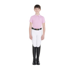 Technisch trainingsshirt voor kinderen in antibacteriële stof Equestro Lila Blauw