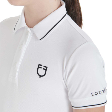 Technisch trainingsshirt voor kinderen in antibacteriële stof Equestro Wit