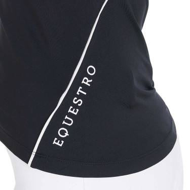 Polo d'entraînement technique ajusté avec fermeture éclair femme Equestro Polo d'entraînement technique ajusté avec fermeture éclair femme Equestro