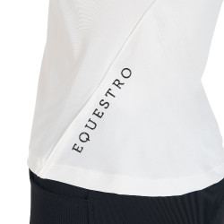 Polo d'entraînement technique ajusté avec fermeture éclair femme Equestro Blanc Polo d'entraînement technique ajusté avec fermeture éclair femme Equestro Blanc