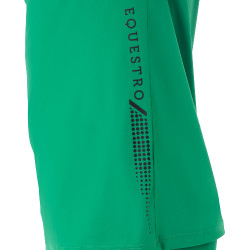 Tweekleurige aansluitende trainingspolo met korte mouwen en ritssluiting voor heren Equestro Oceaanblauw / wit Groen