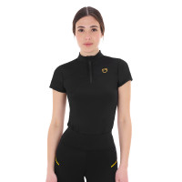Polo met mesh-inzetten dames Equestro Zwart Polo met mesh-inzetten dames Equestro Zwart