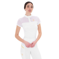 Polo avec inserts en mesh femme Equestro Blanc