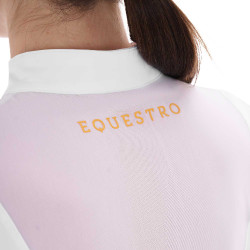Polo met mesh-inzetten dames Equestro Wit
