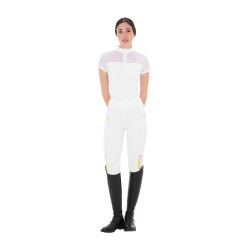 Polo avec inserts en mesh femme Equestro Blanc