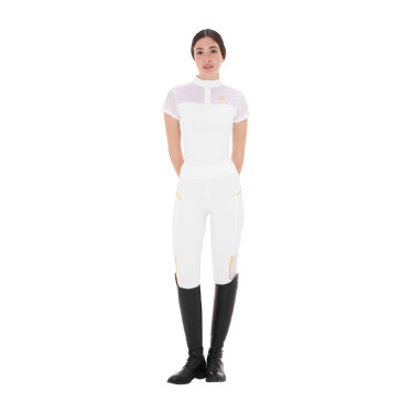 Polo avec inserts en mesh femme Equestro Blanc