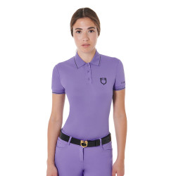 Polo d'entraînement ajusté en tissu respirant femme Equestro Violet dahlia Polo d'entraînement ajusté en tissu respirant femme Equestro Violet dahlia