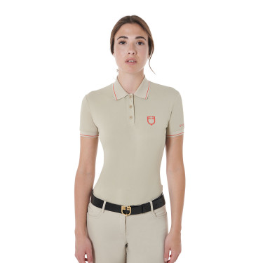 Polo d'entraînement ajusté en tissu respirant femme Equestro Polo d'entraînement ajusté en tissu respirant femme Equestro