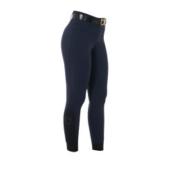 Pantalon taille haute avec grip intégral femme Equestro Marine Bleu marine