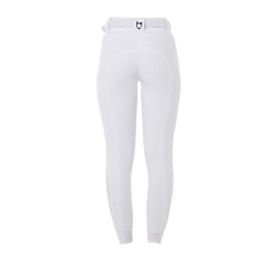 Pantalon taille haute avec grip intégral femme Equestro Blanc