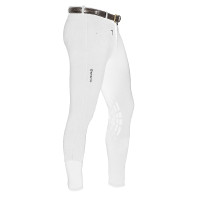 Pantalon homme Zeus avec grip genou en coton stretch Equestro Blanc Pantalon homme Zeus avec grip genou en coton stretch Equestro Blanc