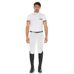 Pantalon homme Zeus avec grip genou en coton stretch Equestro Blanc