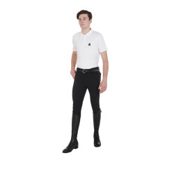 Pantalon homme Zefiro en coton stretch Equestro Noir