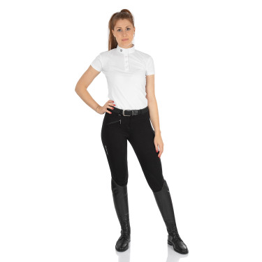 Pantalon femme Selene en coton stretch Equestro Noir Pantalon femme Selene en coton stretch Equestro Noir