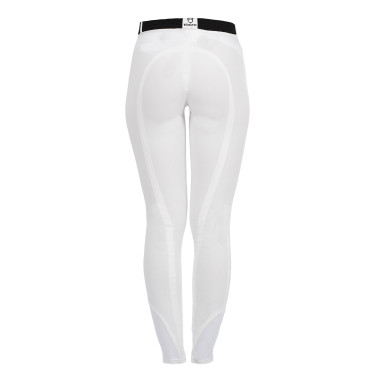 Pantalon femme Selene avec grip genou en coton stretch Equestro Blanc Pantalon femme Selene avec grip genou en coton stretch Equestro Blanc