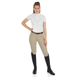 Pantalon femme Race en coton stretch Equestro Beige Pantalon femme Race en coton stretch Equestro Beige