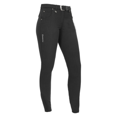 Pantalon femme Race en coton stretch Equestro Noir Pantalon femme Race en coton stretch Equestro Noir