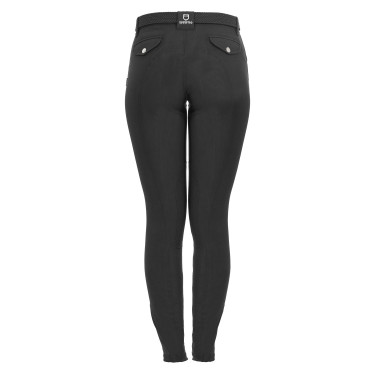 Pantalon femme Race en coton stretch Equestro Noir Pantalon femme Race en coton stretch Equestro Noir