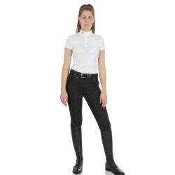 Pantalon femme Race en coton stretch Equestro Noir Pantalon femme Race en coton stretch Equestro Noir