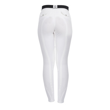 Pantalon femme Race en coton stretch Equestro Blanc Pantalon femme Race en coton stretch Equestro Blanc