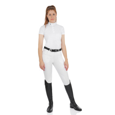Pantalon femme Race en coton stretch Equestro Blanc Pantalon femme Race en coton stretch Equestro Blanc